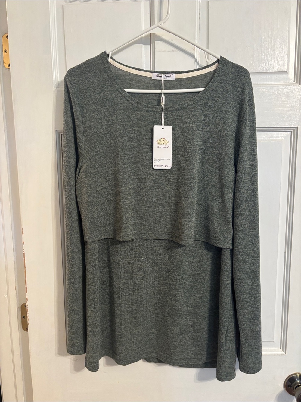 Bearsland soft Long-Sleeve Nursing Top -green